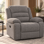New Selino single recliner in grey fabric with plush cushioning