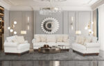 New Belmont 6 Seater Sofa Set – Cream